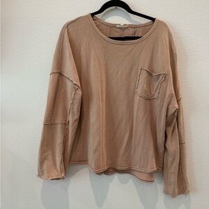 Casual Beige Long Sleeve Top